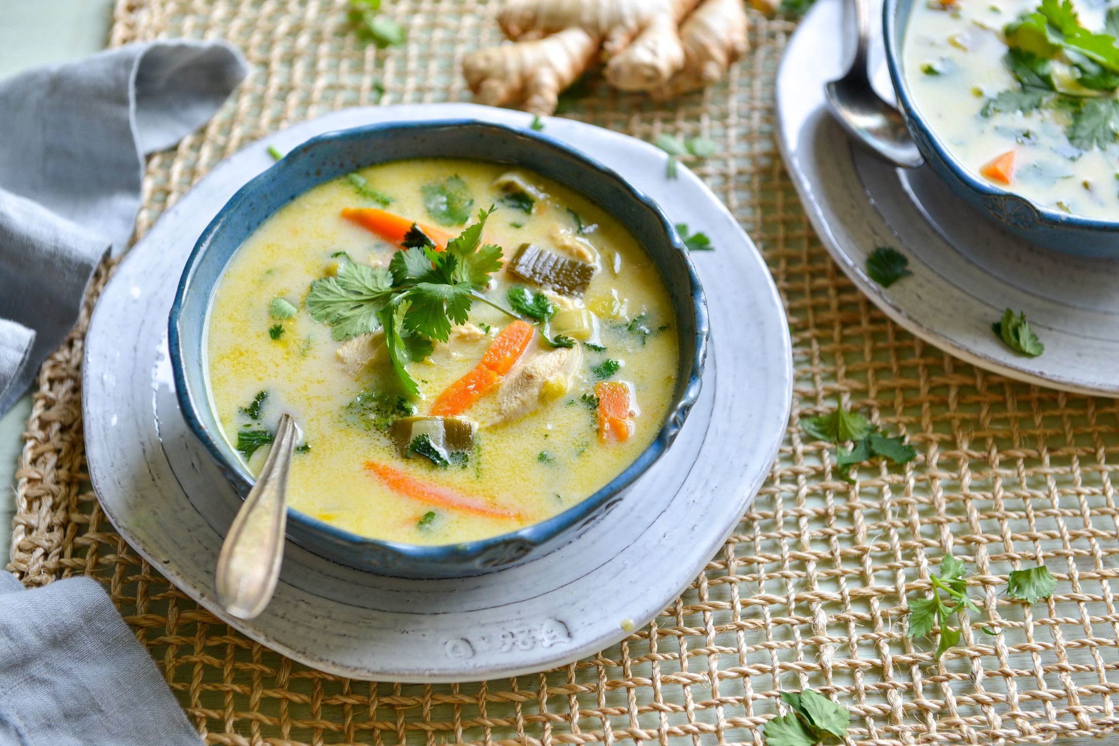 Chicken, Ginger, and Coconut Soup